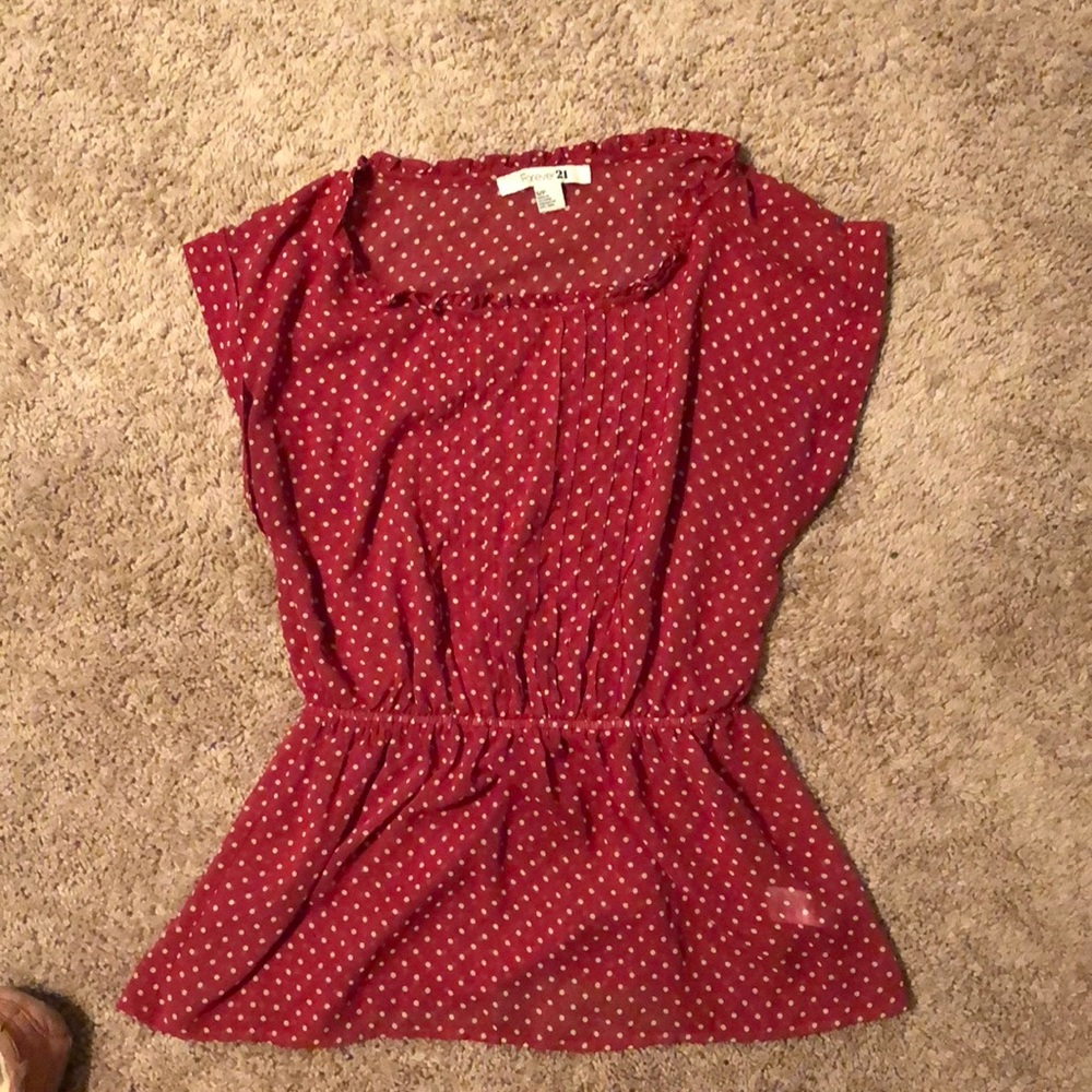 Red Polka Dot Blouse